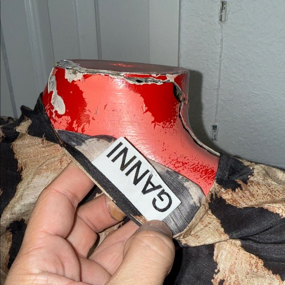 GANNI - silk linen leopard print wrap dress - Picture 5 of 8